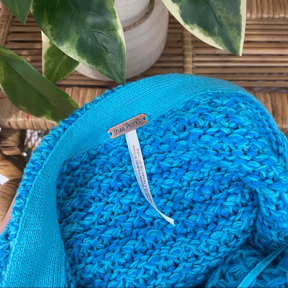 NWT Free People Coconut Loose Weave Sweater Teal - Picture 10 of 12